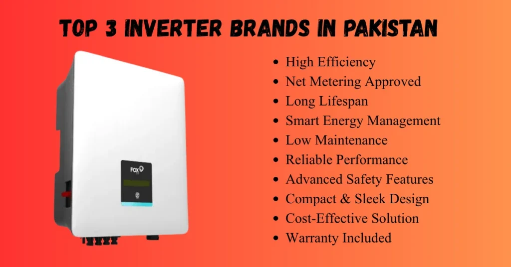 Inverter with high efficiency, net metering approved, long lifespan, smart energy management, and advanced safety features.