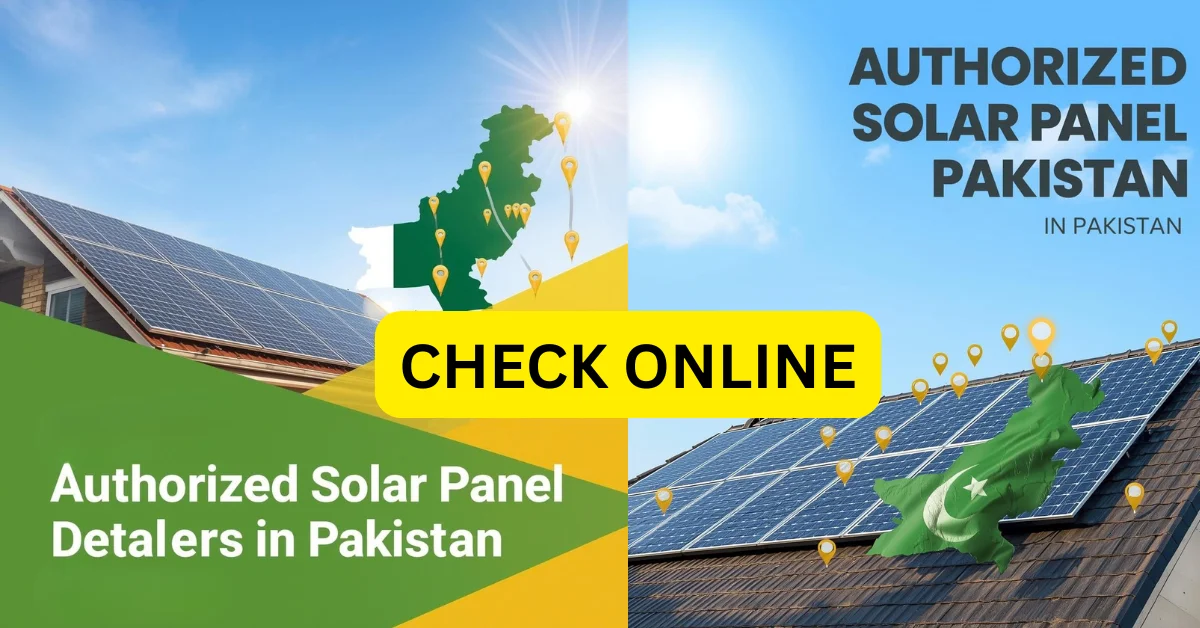 Authorized Solar Panel Distributor 1 Authorized solar panel dealers in Pakistan with map, location pins and rooftop solar panels