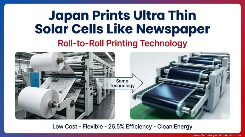 Japan prints ultra thin solar cells like newspaper using roll to roll printing technology for low cost clean energy
