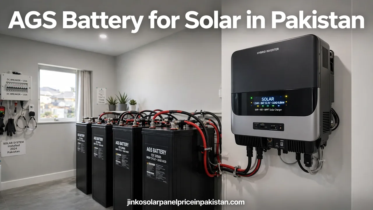 AGS Battery for Solar Systems: Complete Guide 1 AGS battery for solar in Pakistan: bank of tall tubular solar batteries with hybrid inverter in a home installation