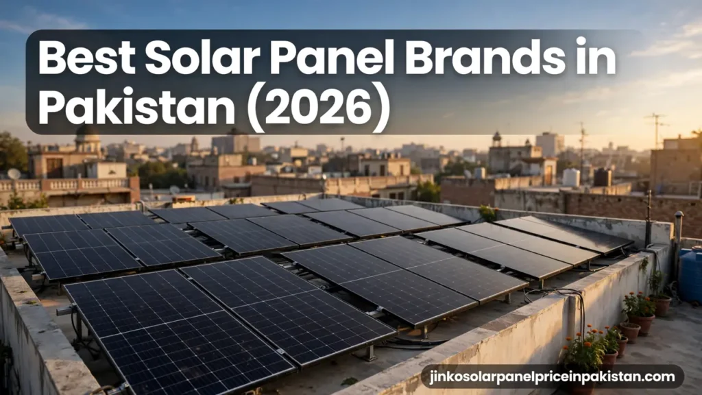 Best solar panel brands in Pakistan: rooftop solar installation at golden hour