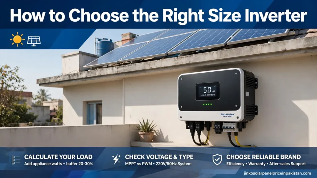 How to choose inverter size for a solar system in Pakistan — complete step-by-step sizing guide