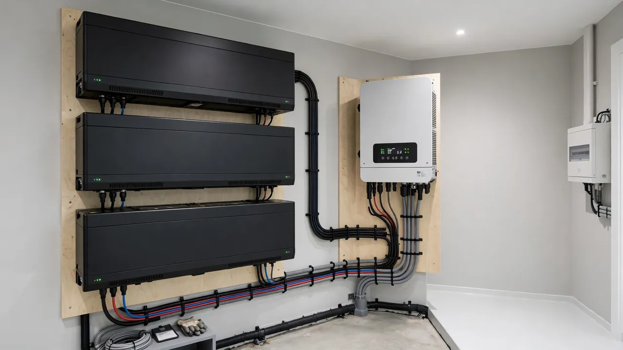 Battery bank ready to be added to a hybrid solar inverter system later