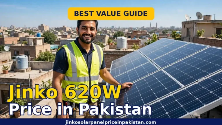 Jinko 620 watt price in Pakistan – Tiger Neo 620W panel on rooftop
