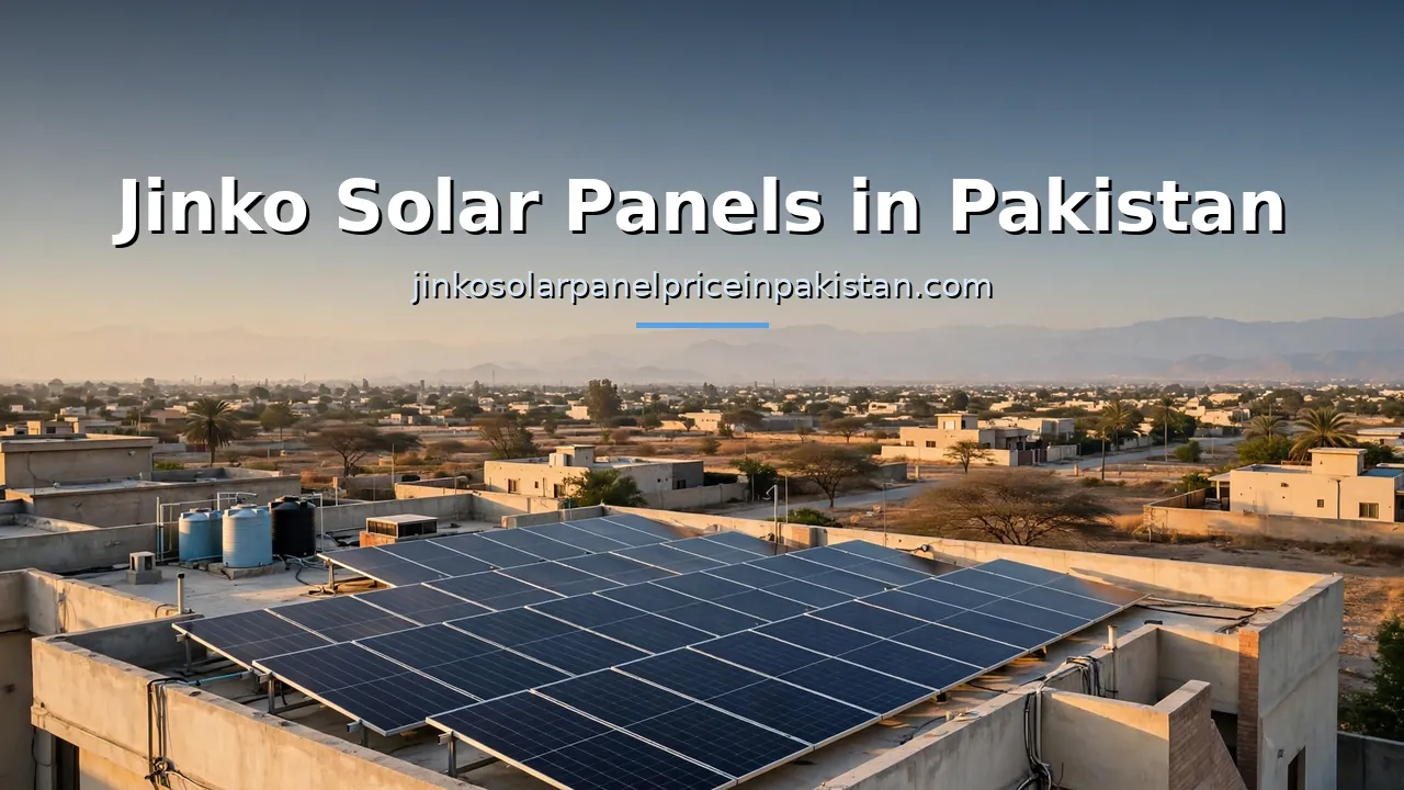 Jinko Solar Panels in Pakistan: Complete Brand Guide (2026) 1 Jinko solar panels in Pakistan installed on a residential rooftop at golden hour