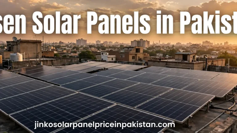 Risen solar panels in Pakistan installed on a residential rooftop at golden hour