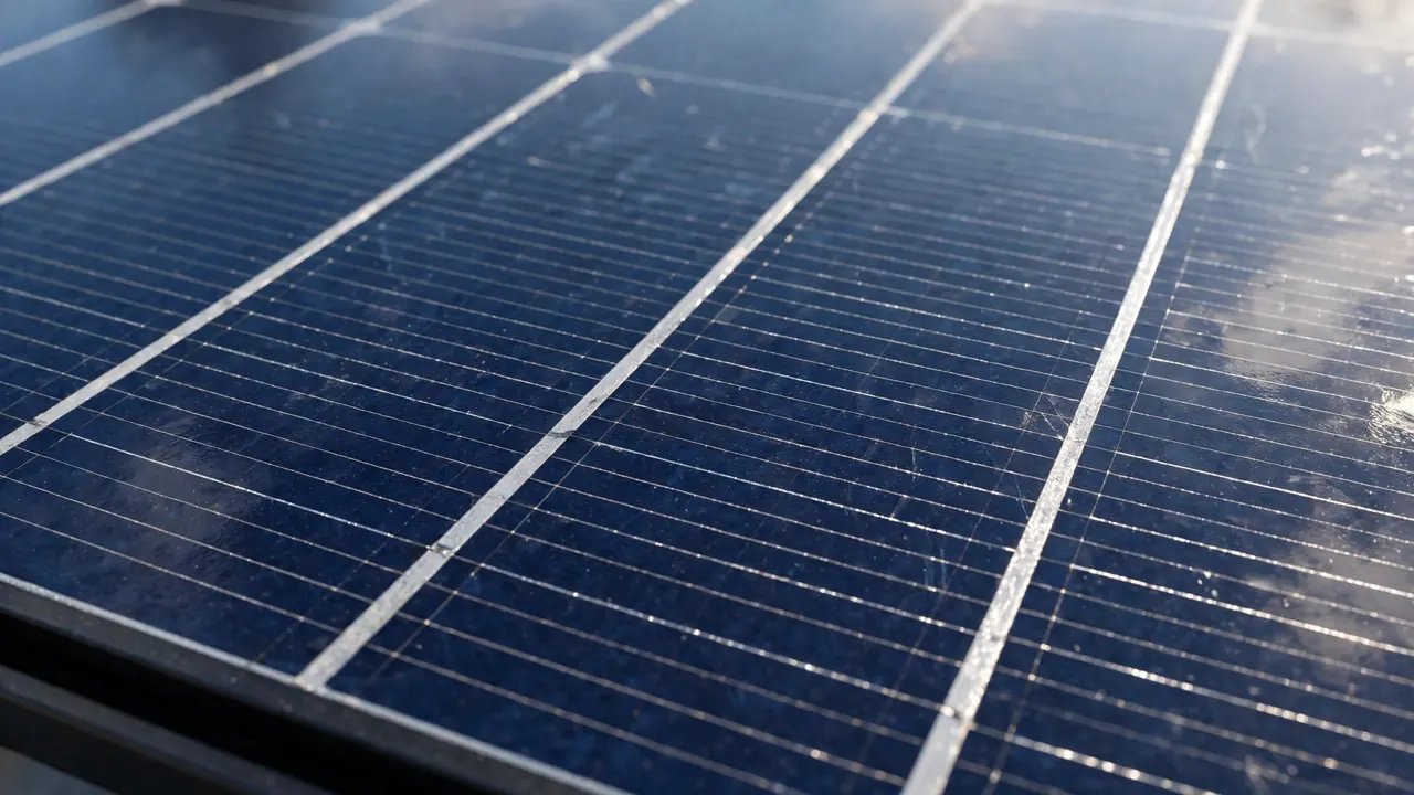 Risen Solar Panels in Pakistan: Complete Brand Guide (2026) 2 Close-up of solar panel cells and busbars on a Risen Titan series module
