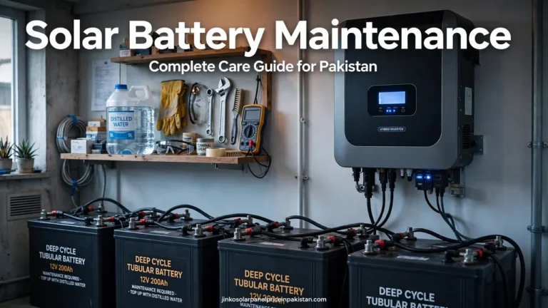 Solar battery maintenance guide for Pakistan: deep-cycle batteries with hybrid inverter and maintenance tools