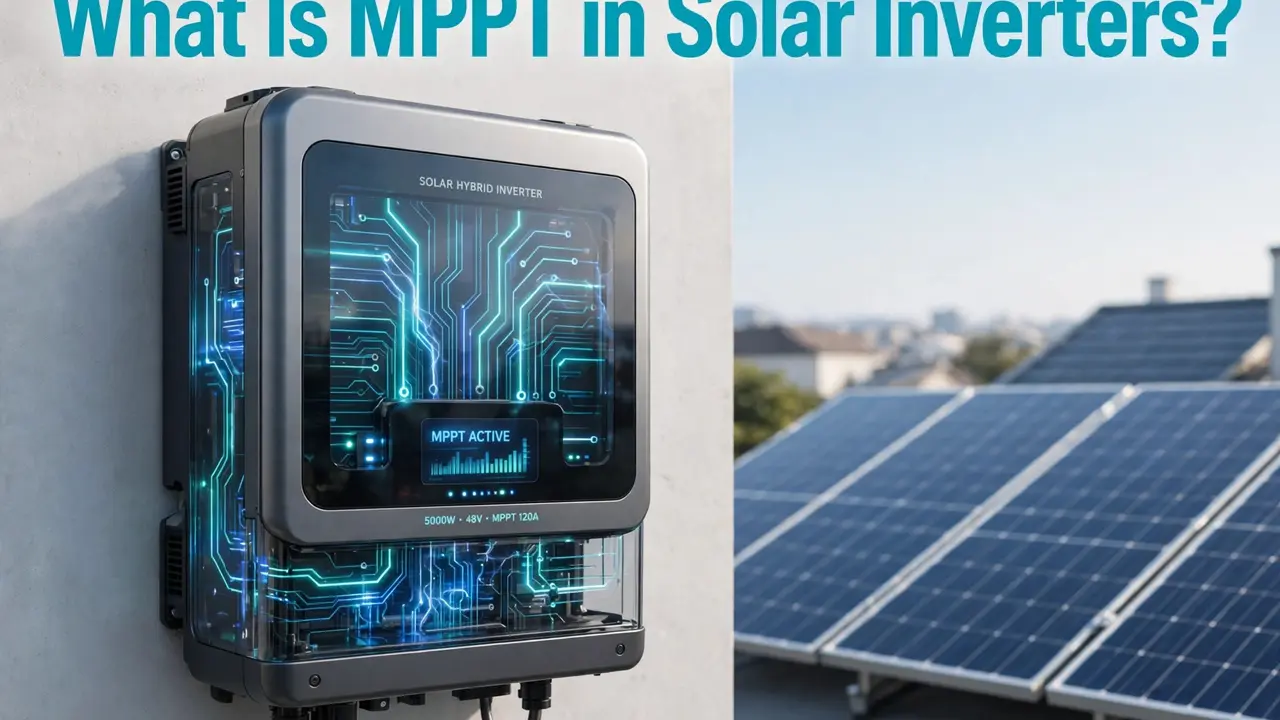 What Is MPPT in Solar Inverters? Complete Guide 1 What is MPPT in solar inverters — hybrid inverter harvesting maximum solar power